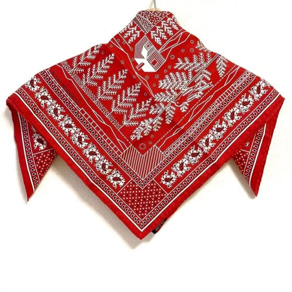 Auth HERMES Carre 55 - Red White Black Scarf - Picture 1 of 11
